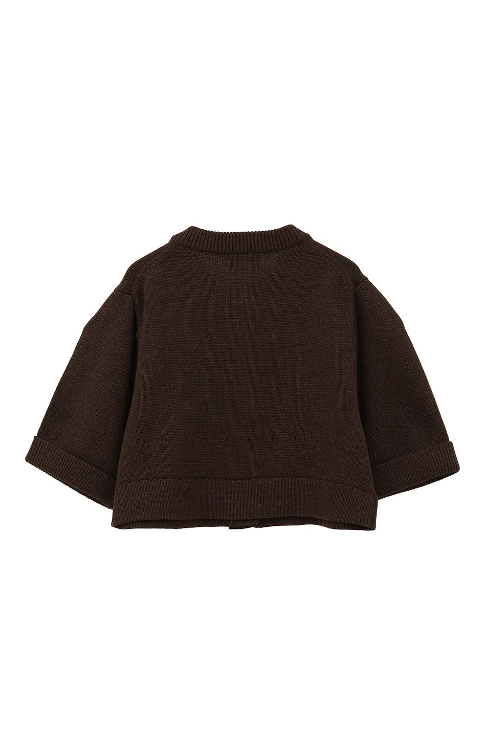カーディガン - ニットパンツセット / HALF SLEEVE KNIT TOPS & PANTS SET - BROWN