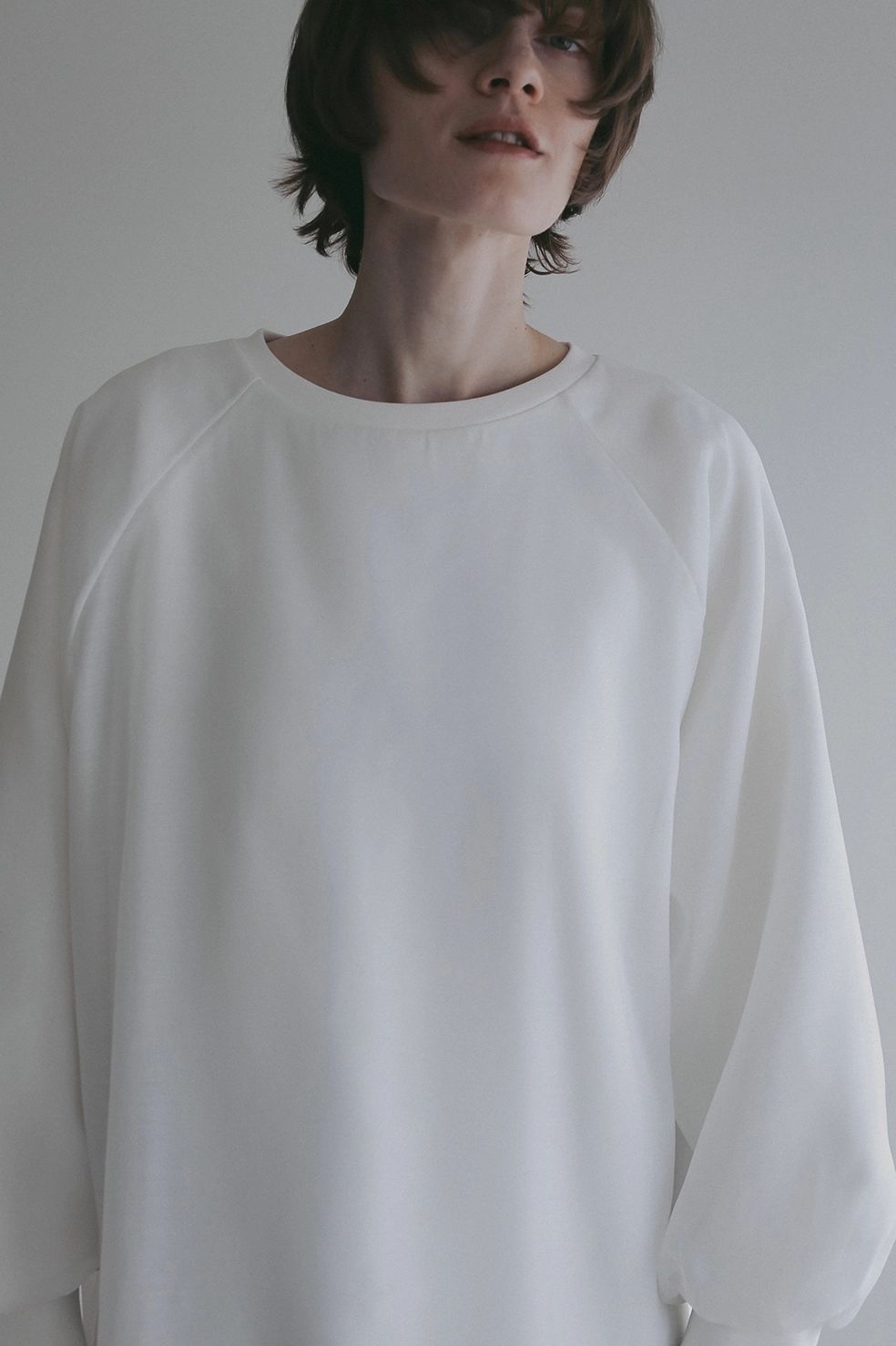 シアーレイヤード カットトップス | SHEER LAYERED CUT TOPS (WHITE)