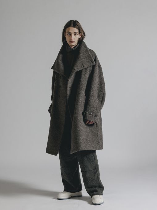 ウールパイル ハイネックコート (B-GRAYBEIGE)