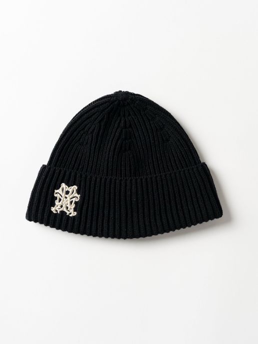 KMY BEANIE - カミヤロゴビーニー / ニットキャップ - BLACK