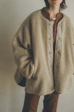 リバーシブルボアジャケット - 21-22AW REVERSIBLE MILITARY BOA JACKET IVORY