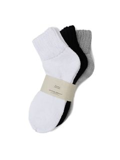 3足パック パイル靴下 - 3P PILE SOCKS - GREY/BLACK/WHITE