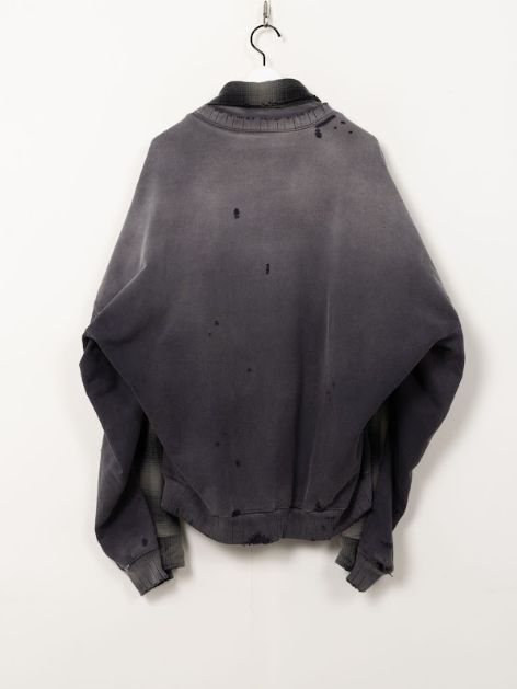 コンバインド スウェットシャツ - COMBINED SH×SWT (BLACK×GREY)