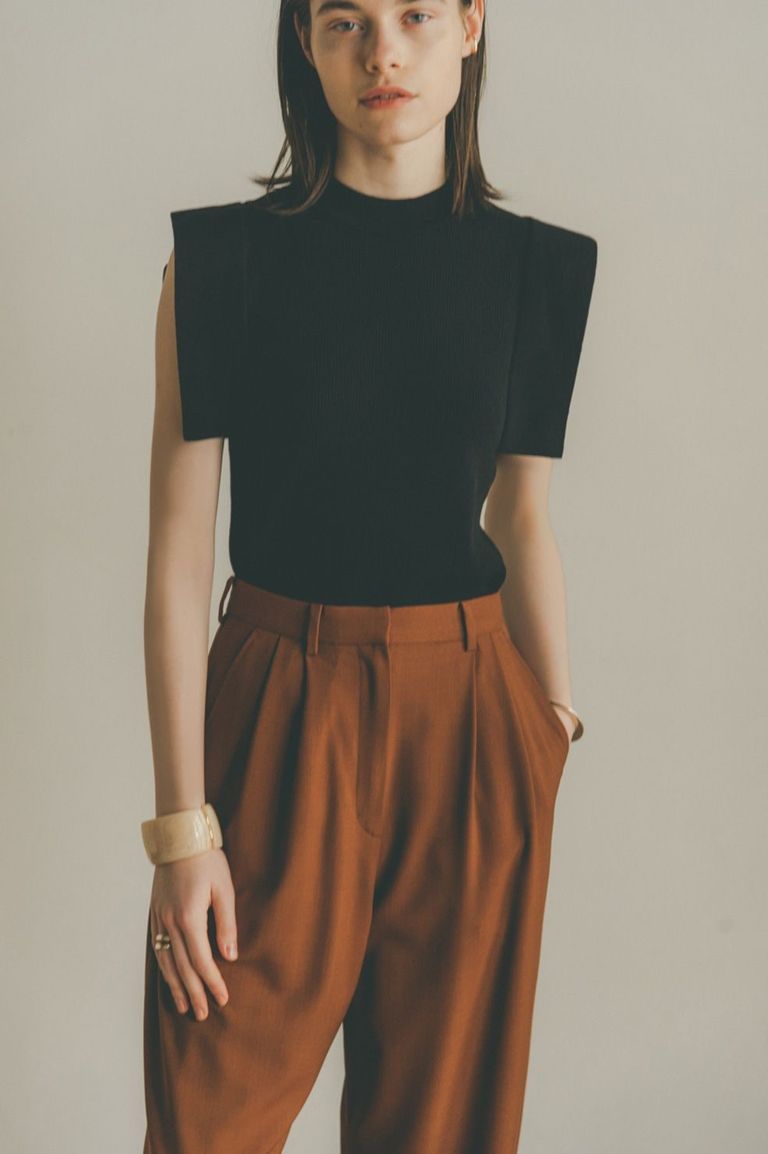 SQUARE SLEEVE KNIT TOPS ブルー Women's Blue Knit Top Long Sleeve Square Neck | Ally Fashion