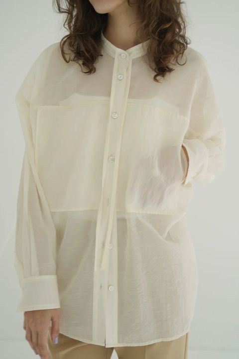 シアードルマンシャツ -  SHEER DOLMAN SHIRTS (IVORY)