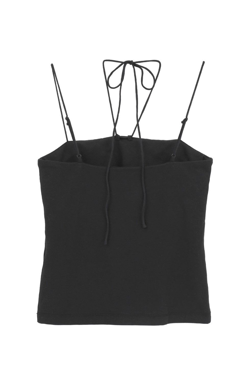 ベアトップ -  THIN CORD HALTER NECK TOPS (BLACK)