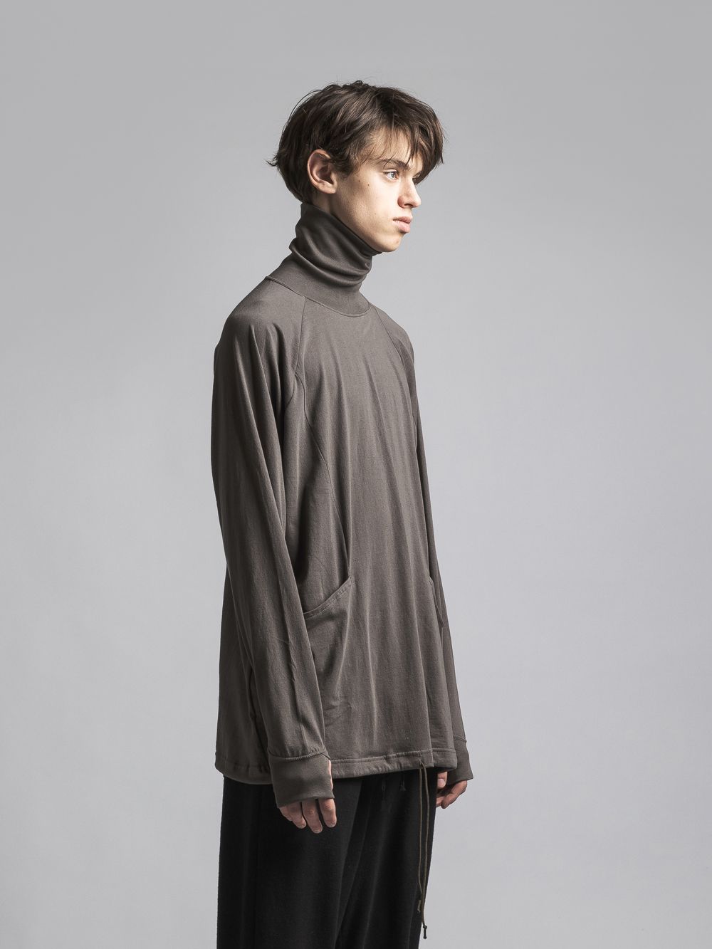 タートルネックカッソー - 40/- soft jersey Turtle necked T KHAKI