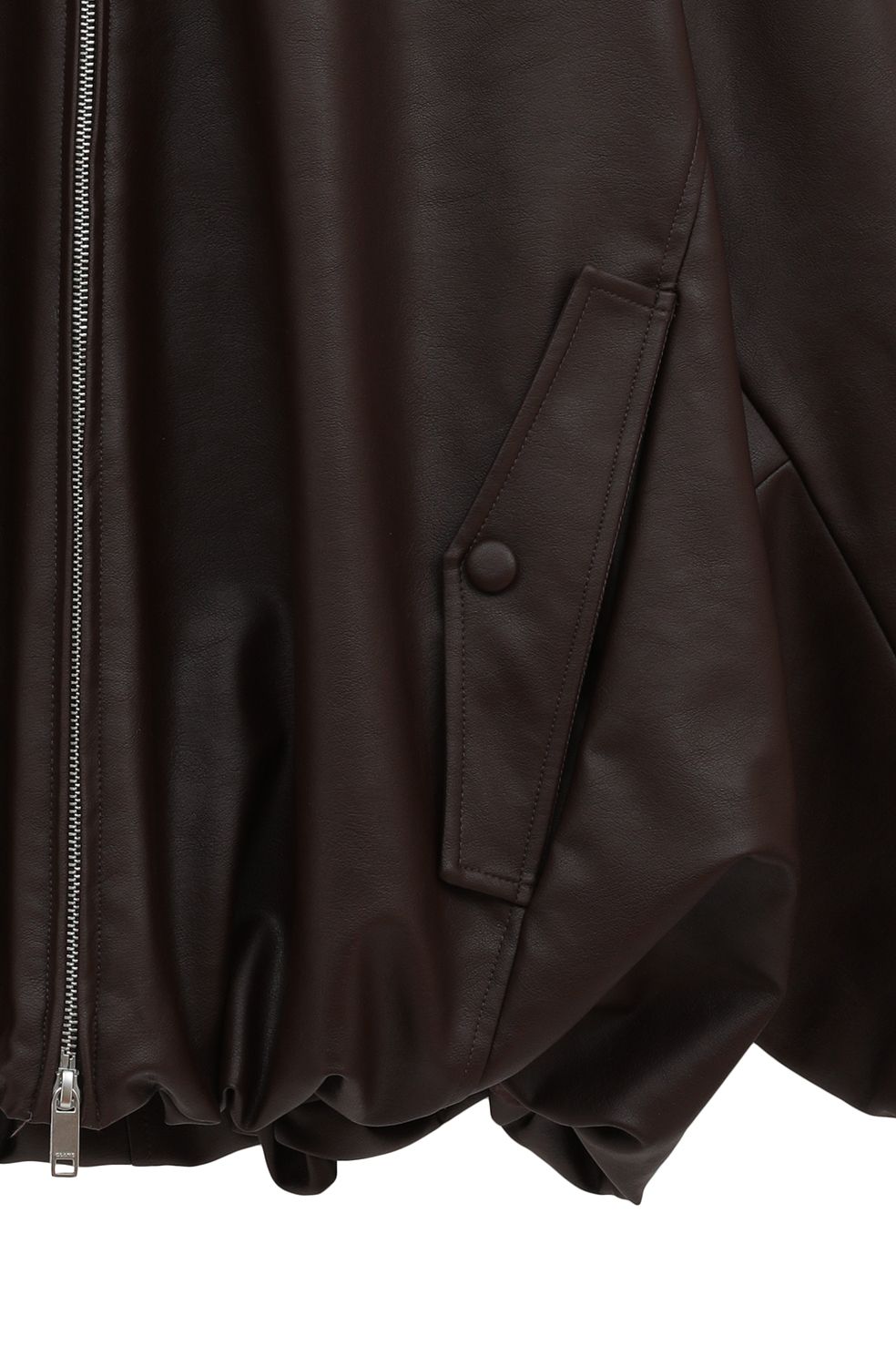 フェイクレザーバルーンジャケット - FAKE LEATHER BALLOON JACKET BROWN
