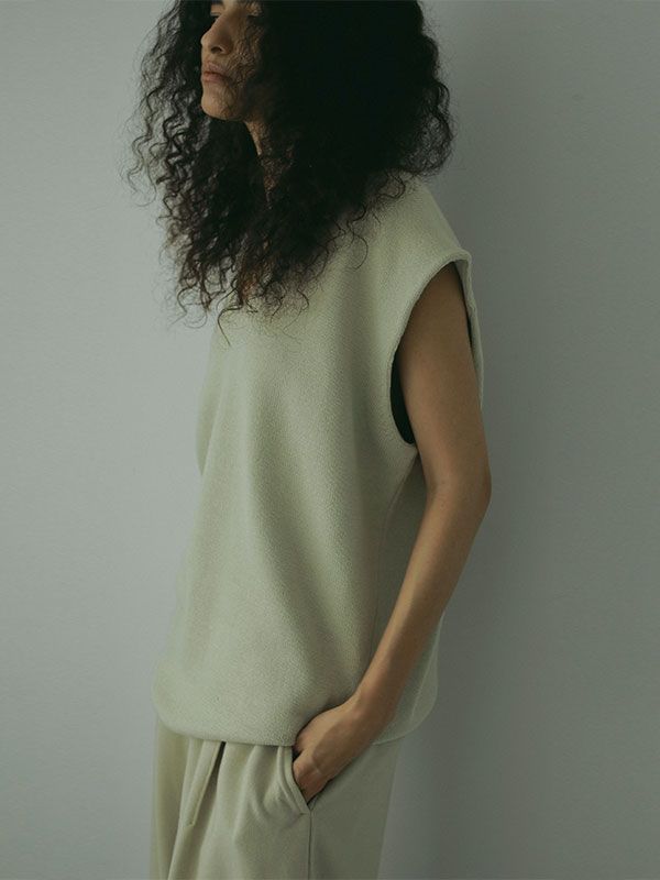 コットンカシミヤニットベスト - SAGE