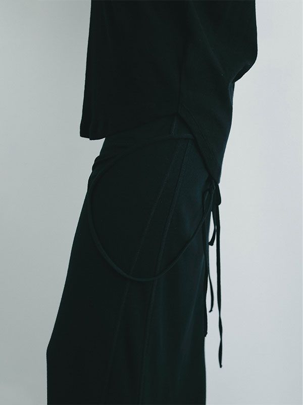 マルチウェイカットロングスカート - BLACK