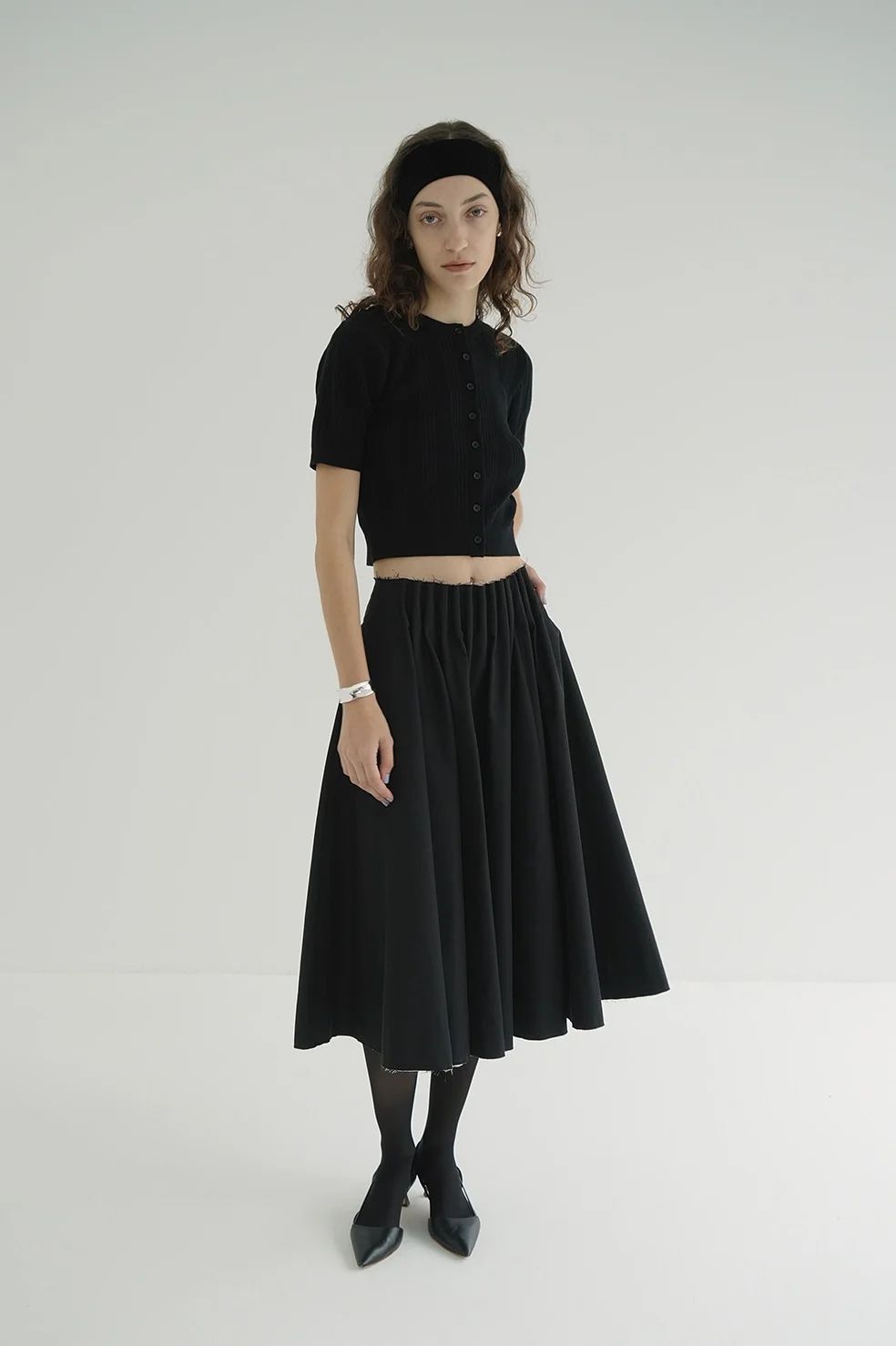 クラネ / CLANE ファイスリブ ニット カーディガン - W FACE RIB KNIT CARDIGAN - BLACK CLANE - ファイスリブ ニット カーディガン - W FACE RIB KNIT