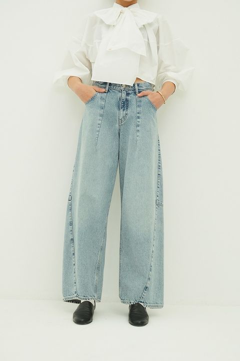 コクーン バルキー デニムパンツ -  COCOON BULKY DENIM PANTS (BLUE)