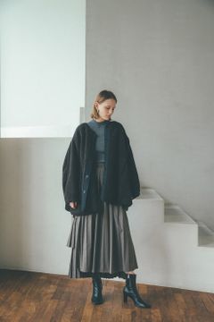リバーシブルボアフレアジャケット - REVERSIBLE BOA FLARE JACKET BLACK