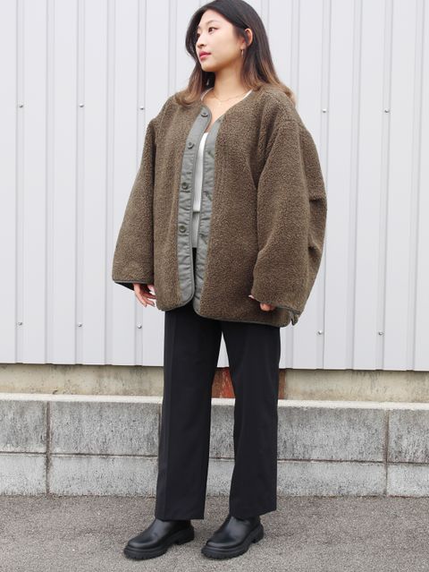 大人可愛いCLANEのボアブルゾンコーデ