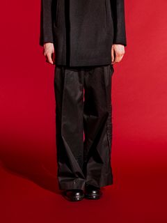 レイヤードワイドスラックス - LAYERED WIDE TROUSERS BLACK