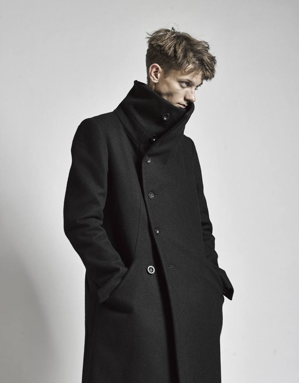 The Viridi-anne - Melton High Neck Long Coat | ADDICT WEB SHOP