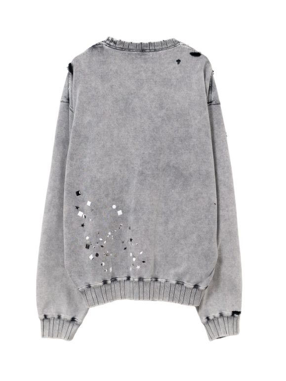 エンベリッシュ ブリーチ スウェット - Embellish Bleach Po (GREY)