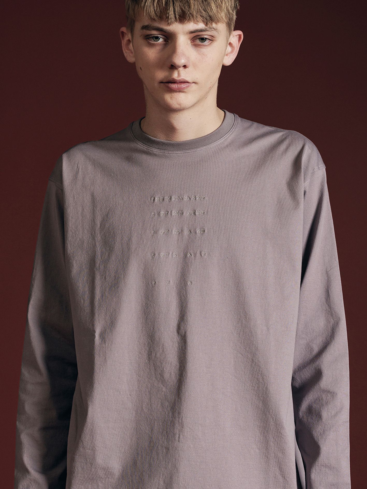 ロングスリーブカットソー - COTTON JERSEY EMBROIDERED L/S T-SHIRT -VI-3675-01- C-PINK
