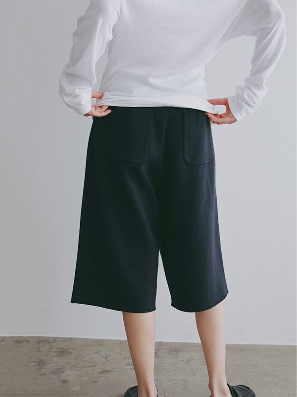 ダブルフェイスニットハーフパンツ(NAVY)