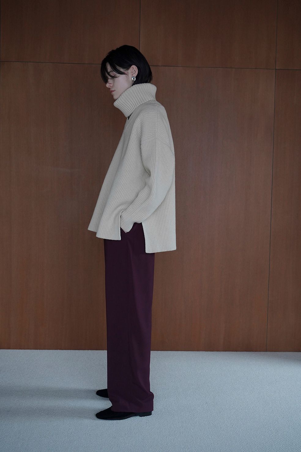 2WAY NECK WARMER KNIT TOPS - IVORY