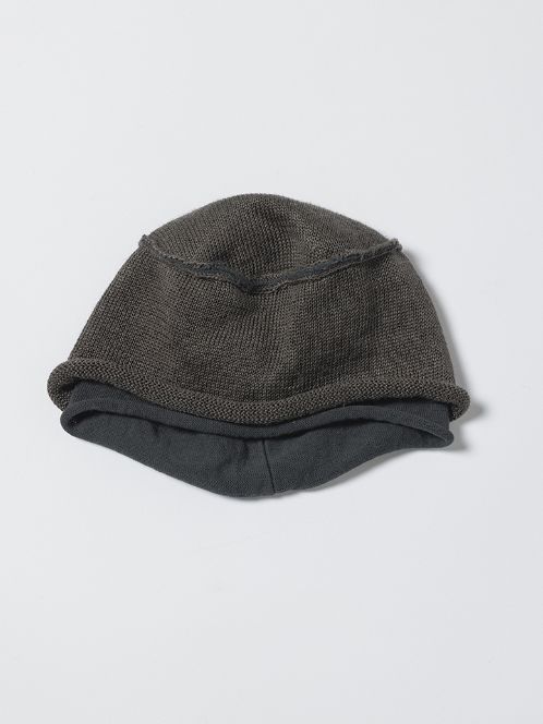 ニットビーニー / キャップ (B-GREY/KHAKI)