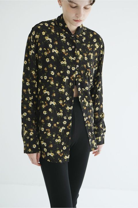 マーブルフラワーシャツ -  MABEL FLOWER SHIRT (BLACK)