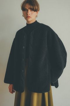 リバーシブルボアジャケット - 21-22AW REVERSIBLE MILITARY BOA JACKET BLACK