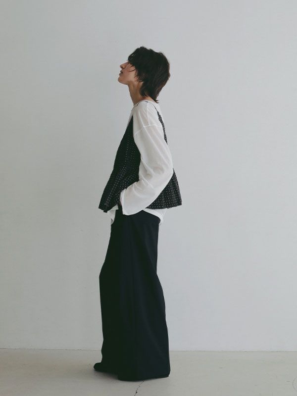 コットンドビーカシュクールキャミソール (BLACK)