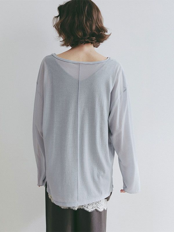 センターピンタックシアーロンTee (BLUE)