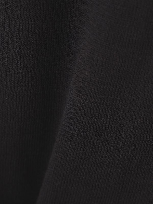 シアーニットフードカーディガン（BLACK)