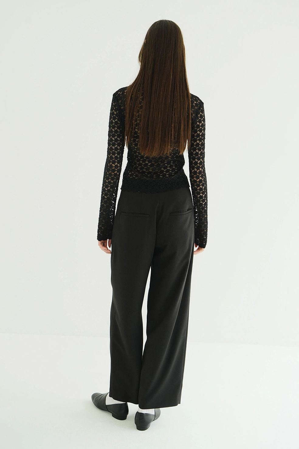 フラワーレースシャツ - 3D FLOWER LACE SHIRT (BLACK)