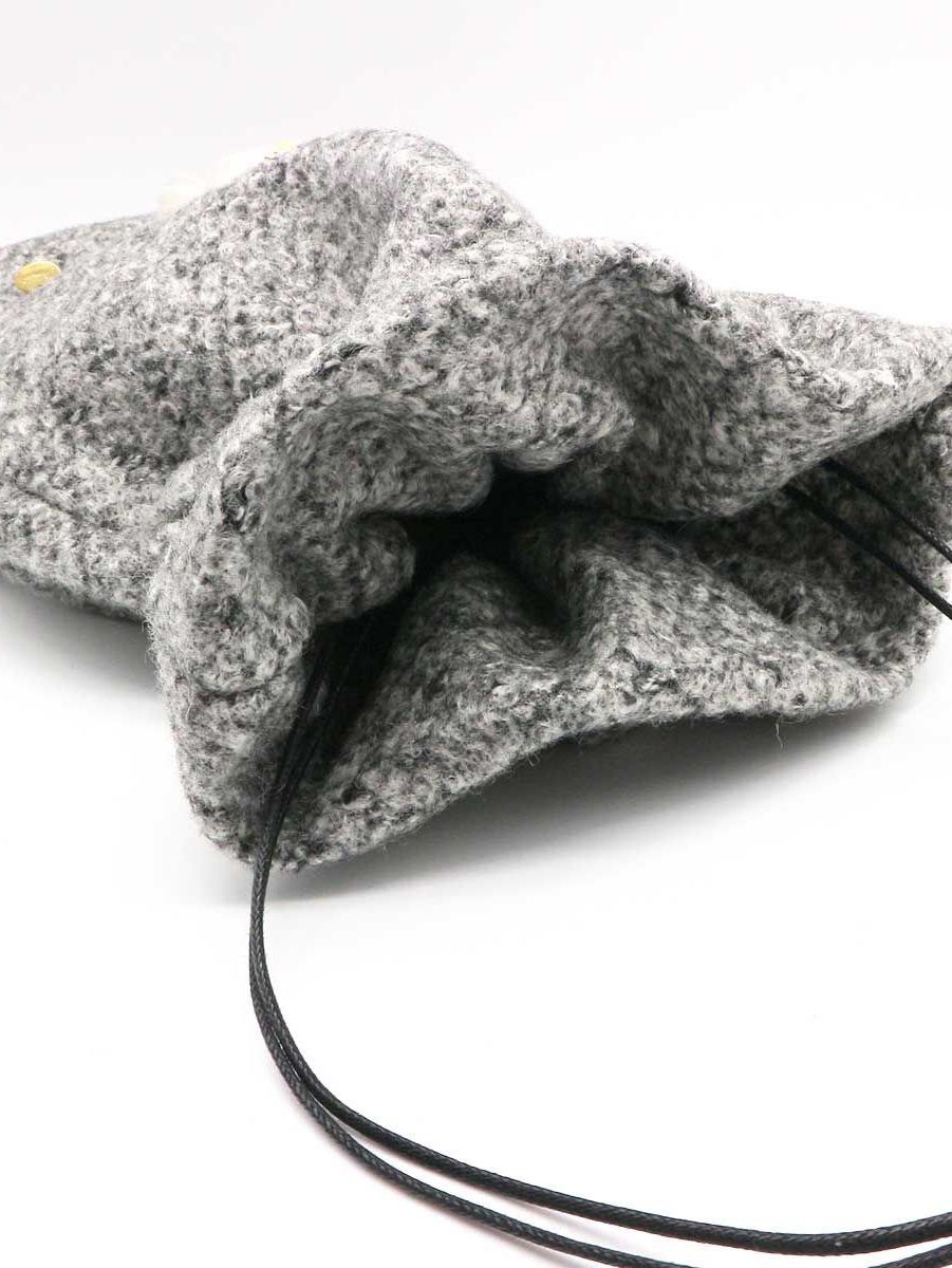 ウール 巾着バッグ - 22APO02 - GREY【Sherby】