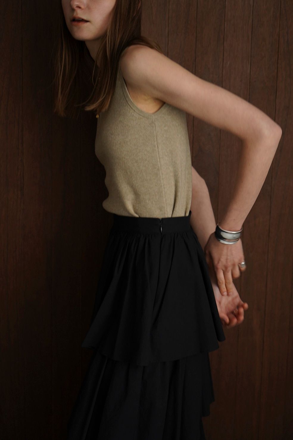 ダブルフェイス ニット タンクトップ -  W FACE KNIT TANK TOPS - BEIGE