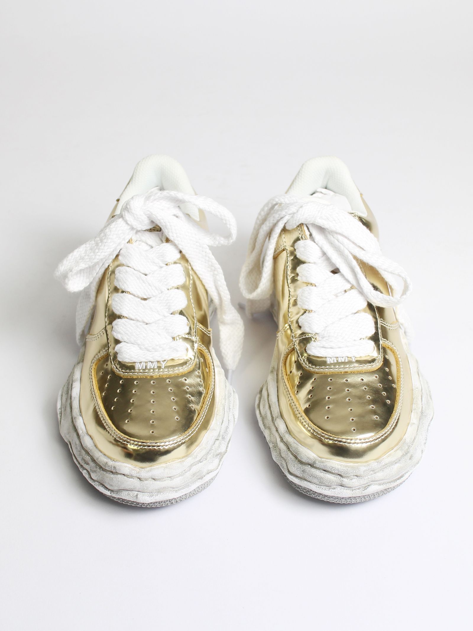 "WAYNE" OG DE Sole Leather Low-top Sneaker   A07FW706 - GOLD