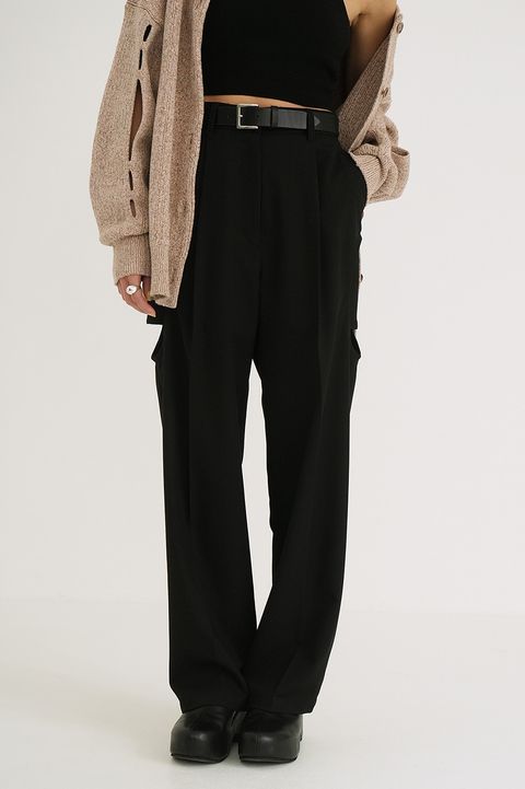 サイドサークル カット パンツ ブラック - SIDE CIRCLE CUT PANTS - BLACK