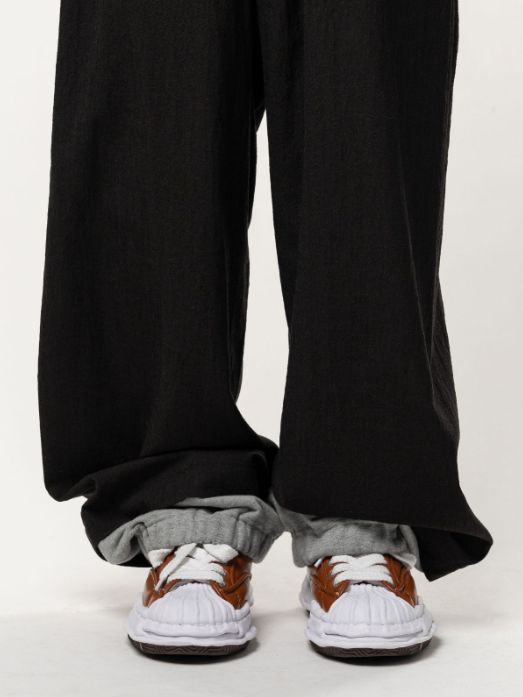 スウェット レイヤード ウール パンツ - Sweat Layered Wool Pants (DARK BROWN)
