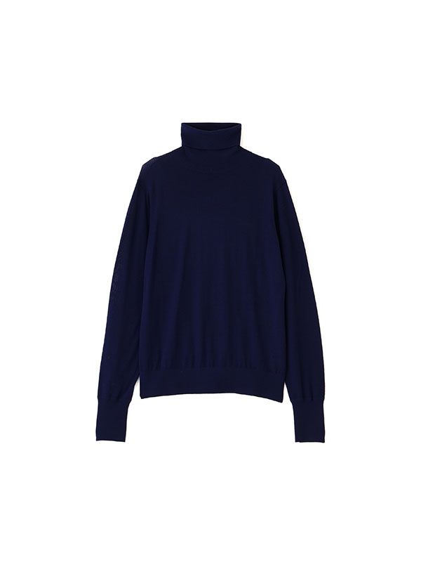 DEPENDREハイネックニットプルオーバー / カットソー (NAVY)