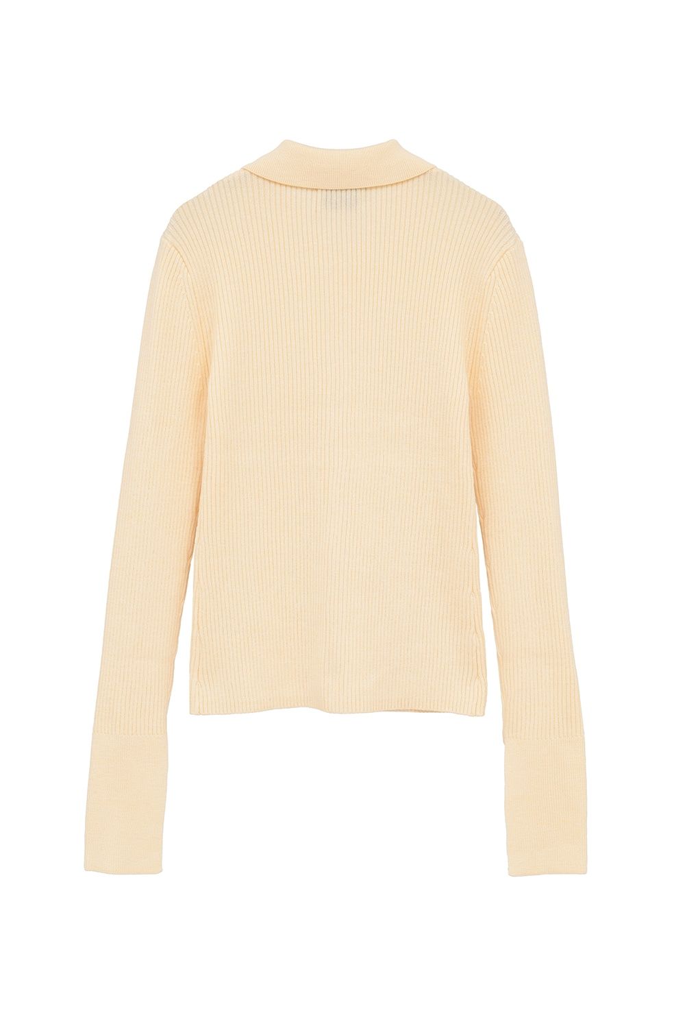 コンパクト ニットシャツ - COMPACT RIB KNIT SHIRTS (IVORY)