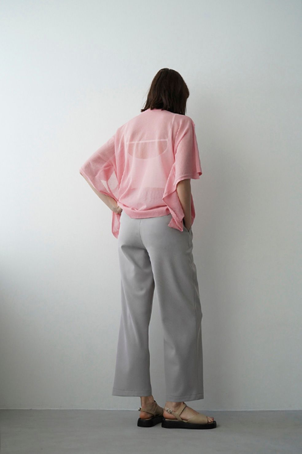 CLANE - シアー スクエア ニット トップス - SHEER SQUARE KNIT TOPS - PINK | ADDICT WEB SHOP