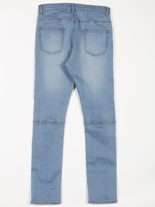 スーパーハイパワーデニム ビンテージアイスブリーチJUSTINデニムパンツ - Vintage Blue JUSTIN Denim Pants - SAXE