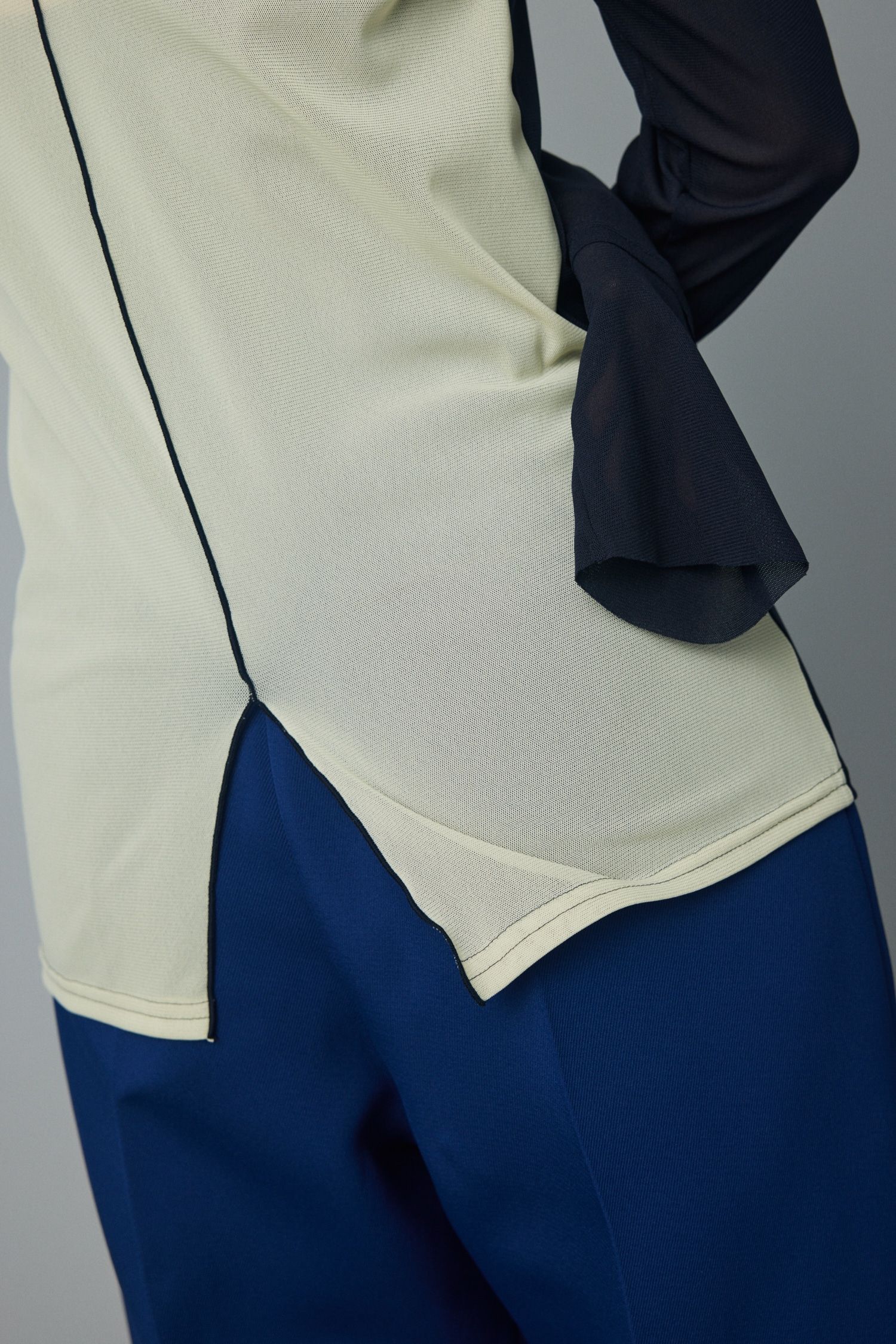 メッシュインナートップス - Mesh inner color tops - NAVY