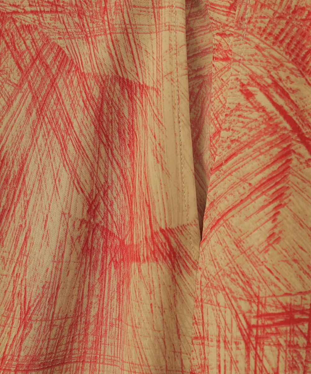 ダブルフェイスブラウス - RADIAL LINE DOUBLE FACE BLOUSE - RED