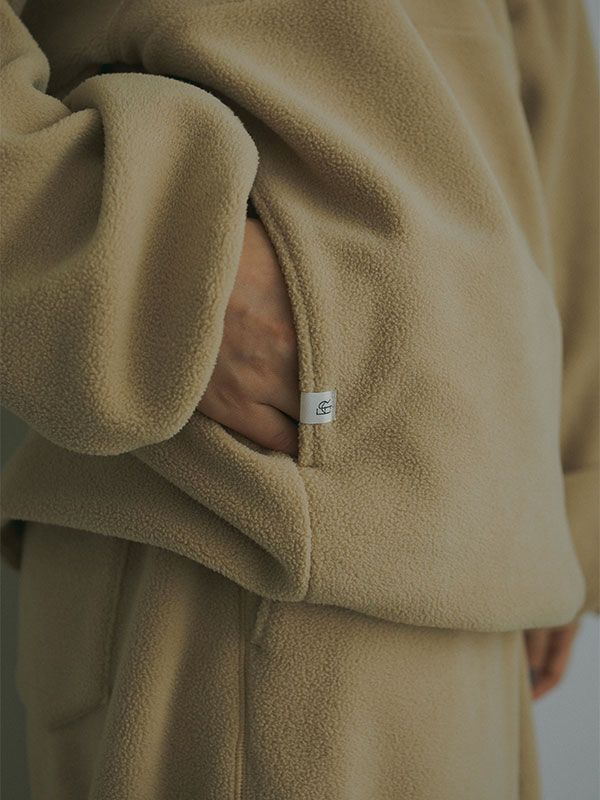 ドロストヘムエコフリースハーフジッププルオーバー - BEIGE