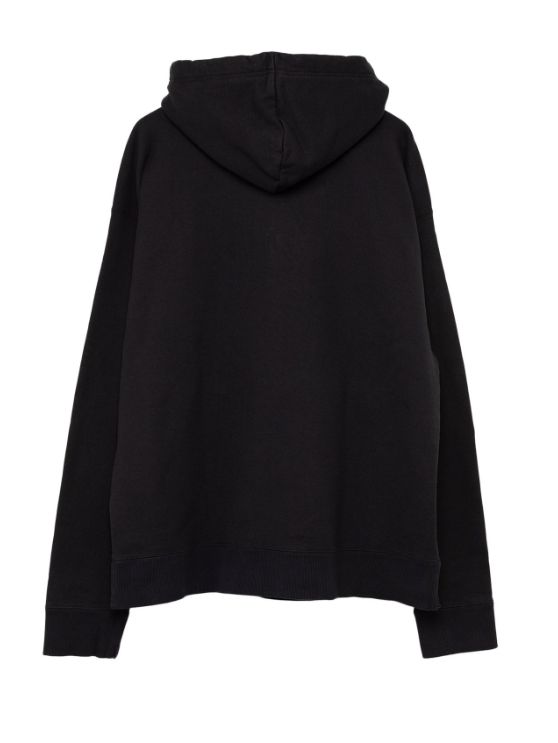 スマイリーフェイス プリンテッドフーディー - Smily Face Printed Hoodie - BLACK