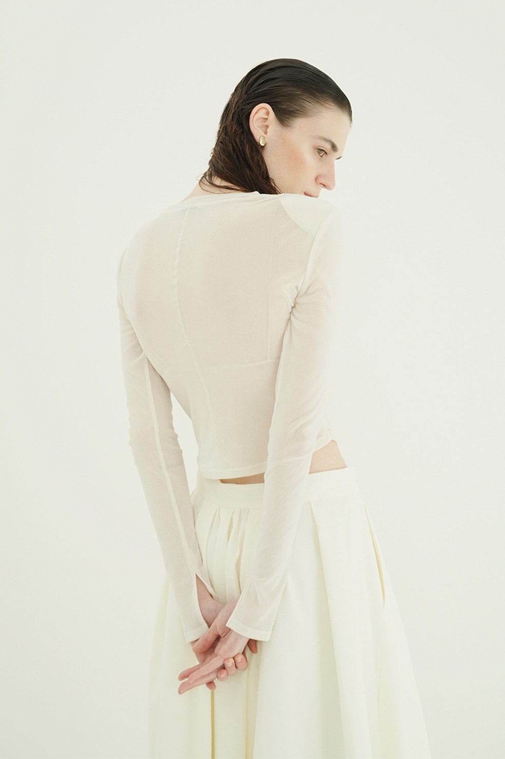 チュールフロッキーコンパクト トップス - FLOCKY FORM TIGHT TOPS (WHITE)