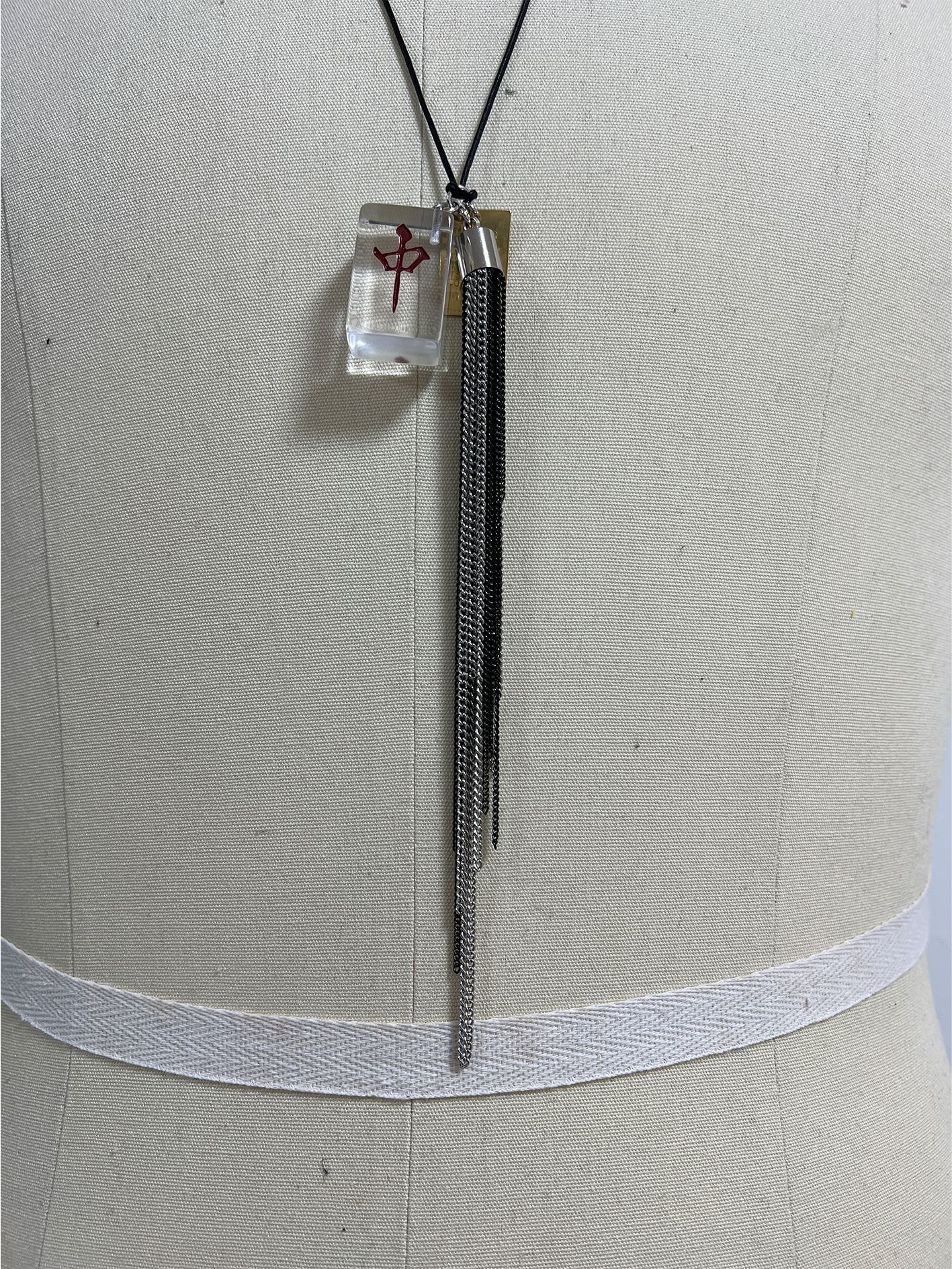 MAHJONG TILE NECKLACE COLLAB WITH MALCOLM GUERRE - CRYSTAL