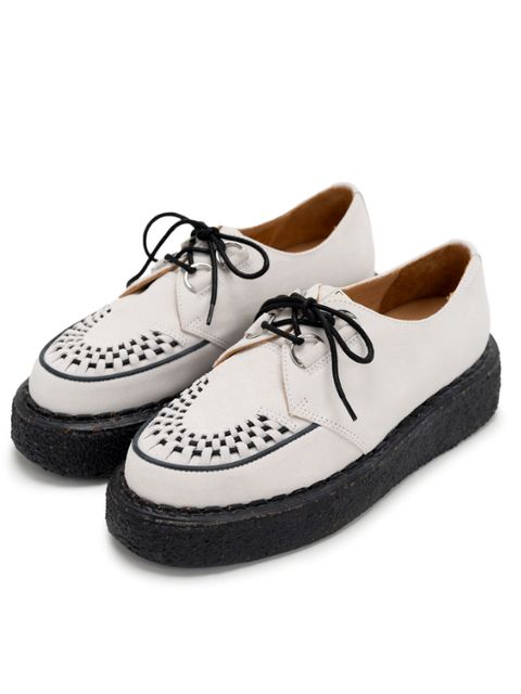 スエード インターレースシューズ - "DAVID"Suede Inter Lace Shoes (WHITE)