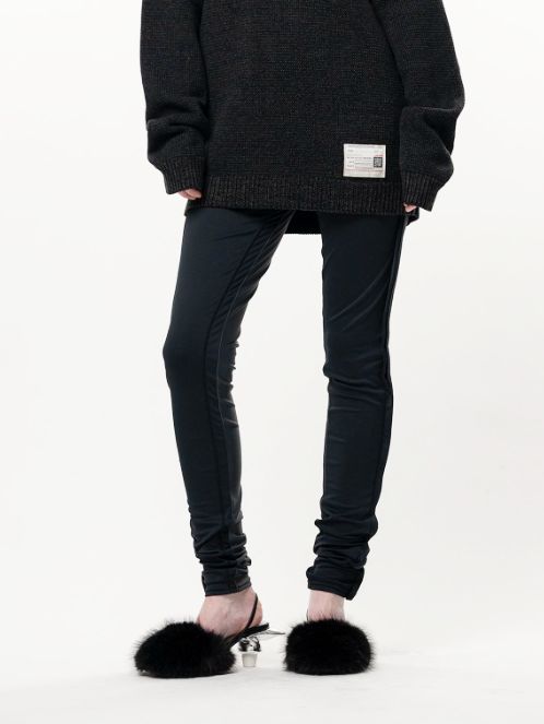 【レディース】 フロントバック コンバインドレギンス - Front Back Combined Leggings (BLACK)
