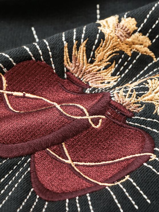 刺繍ハート -フーディ -  EMBROIDERY HEART HOODIE / USED BLACK