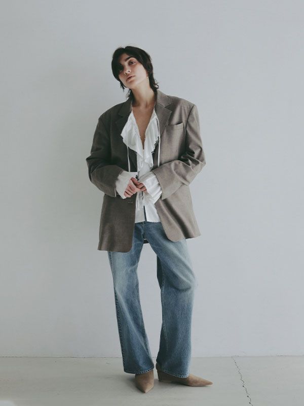 サイドベンツテーラードジャケット - GREIGE